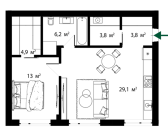 ЖК SHERWOOD Квартира SW 4.07 планування