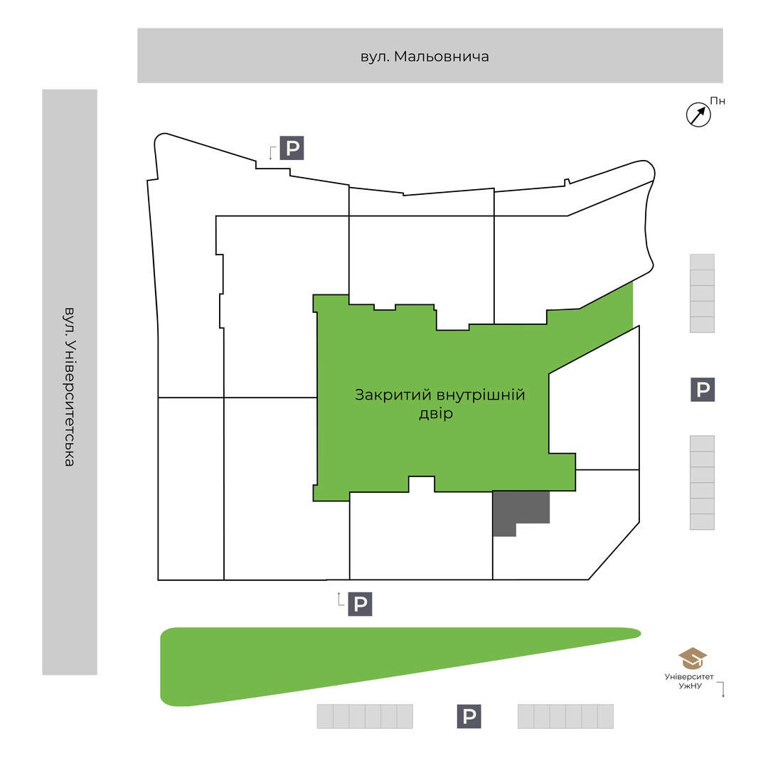 Buy 2-room apartment GH 2.21 in GRAND HILLS, Uzhhorod master plan