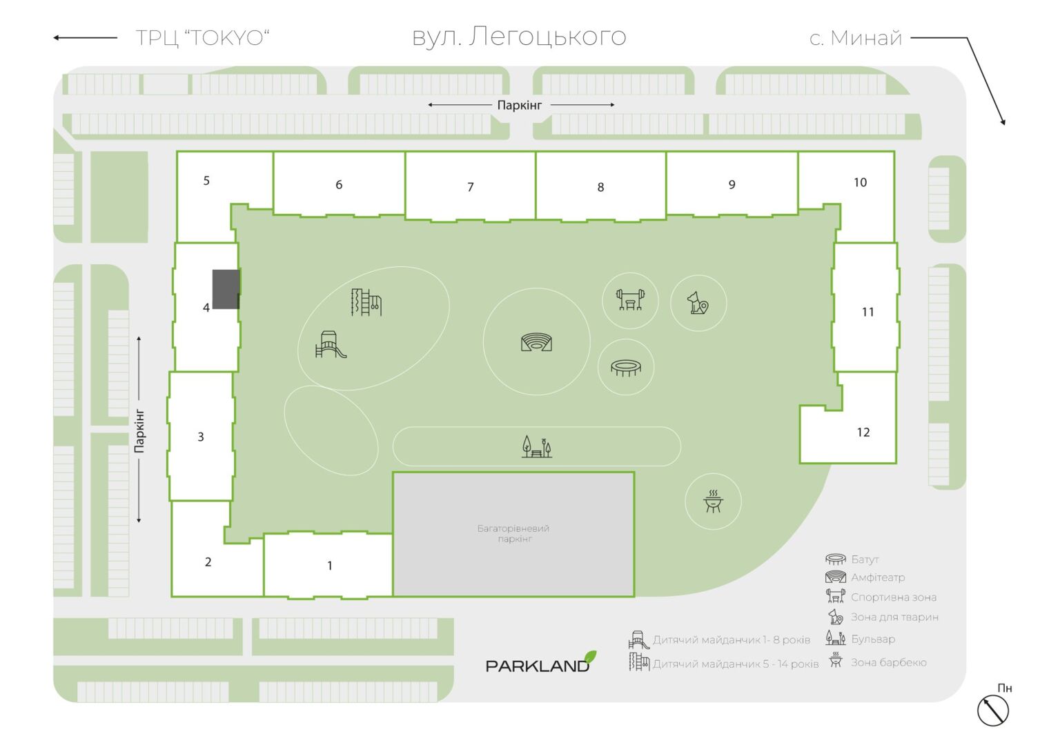 Квартира з ремонтом PL 4.58 — PARKLAND, Ужгород генплан