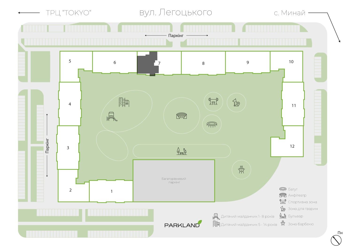 Квартира з ремонтом PL 7.59 — PARKLAND, Ужгород генплан