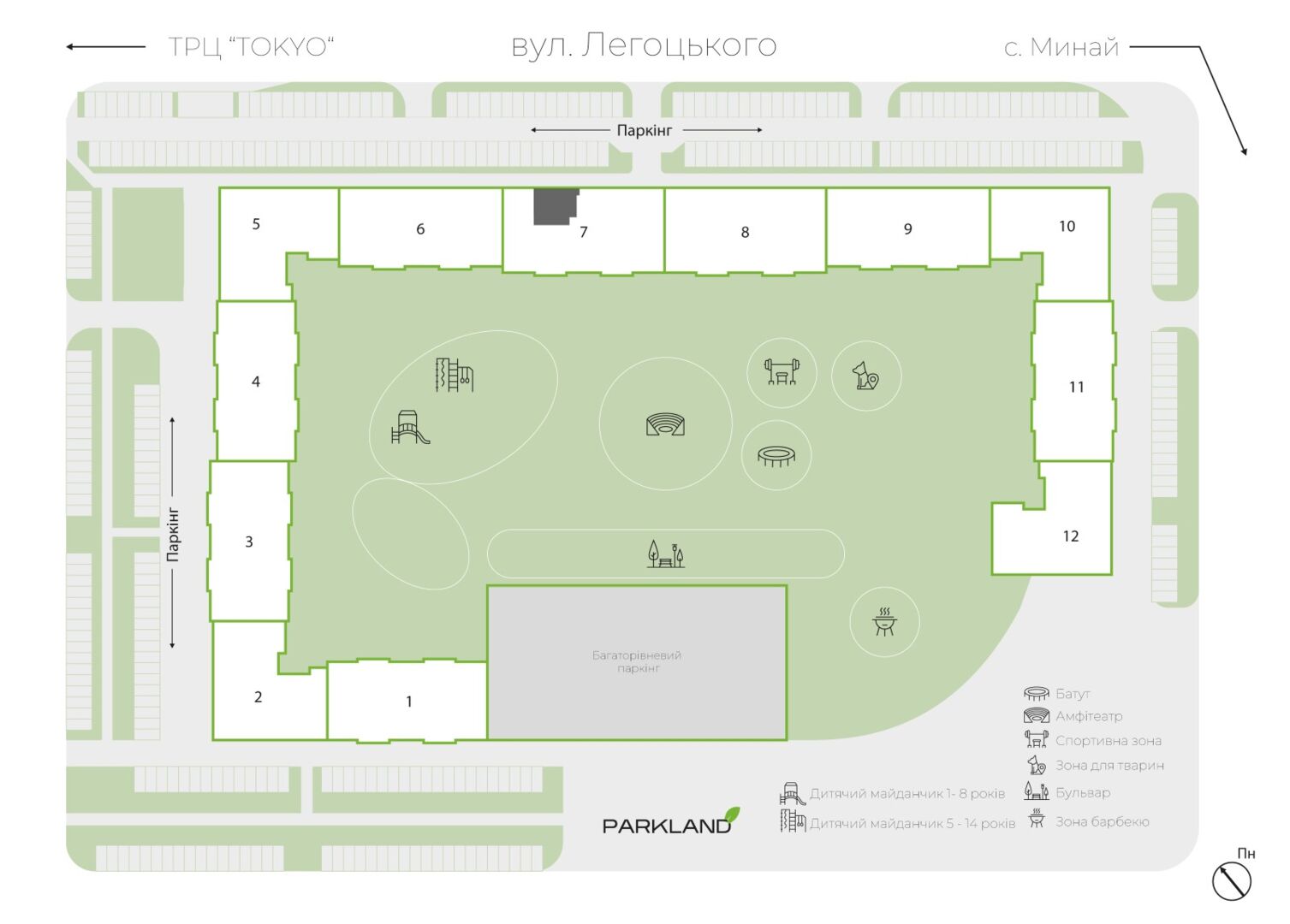 Квартира з ремонтом PL 7.40 — PARKLAND, Ужгород генплан