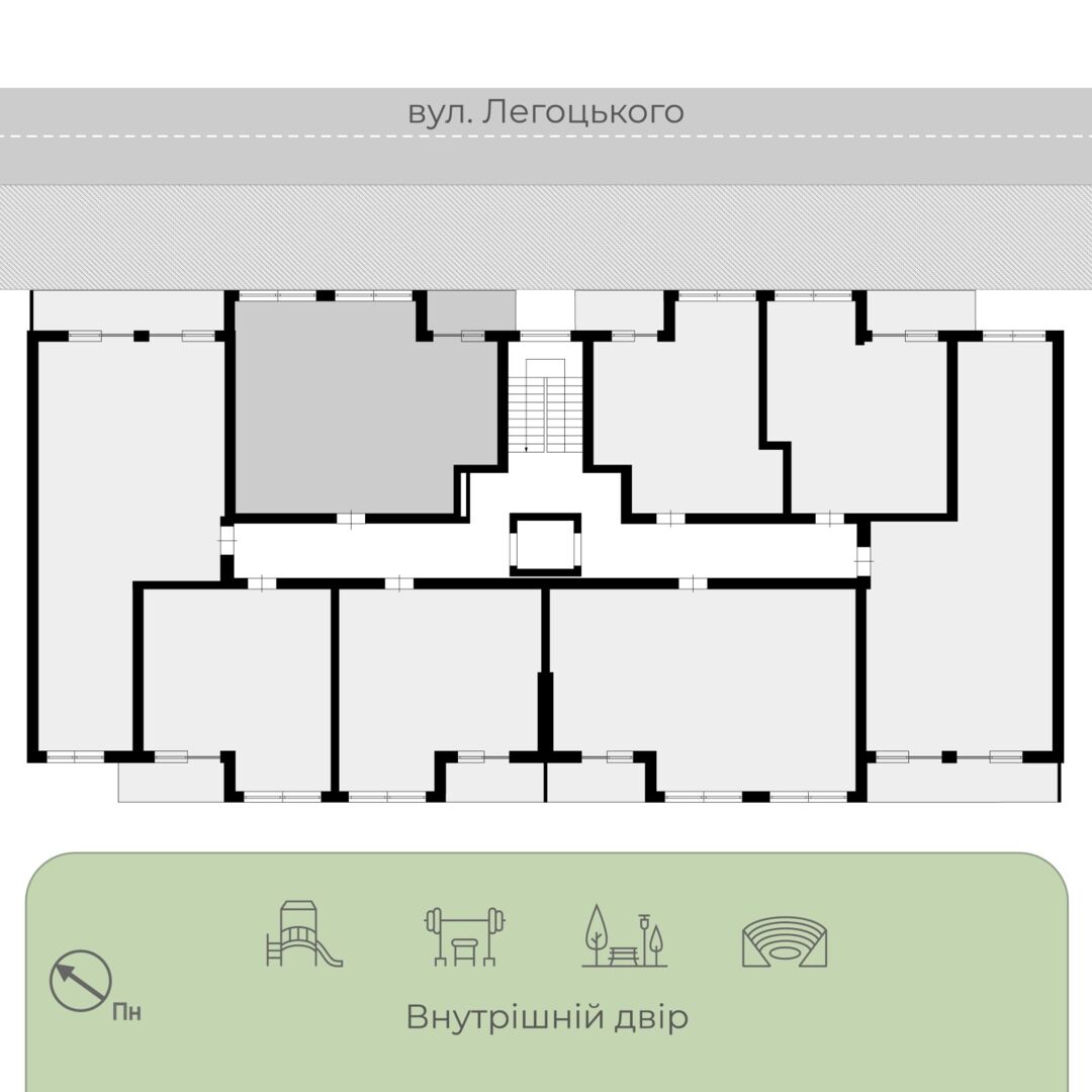 Квартира з ремонтом PL 7.40 — PARKLAND, Ужгород розміщення на поверсі