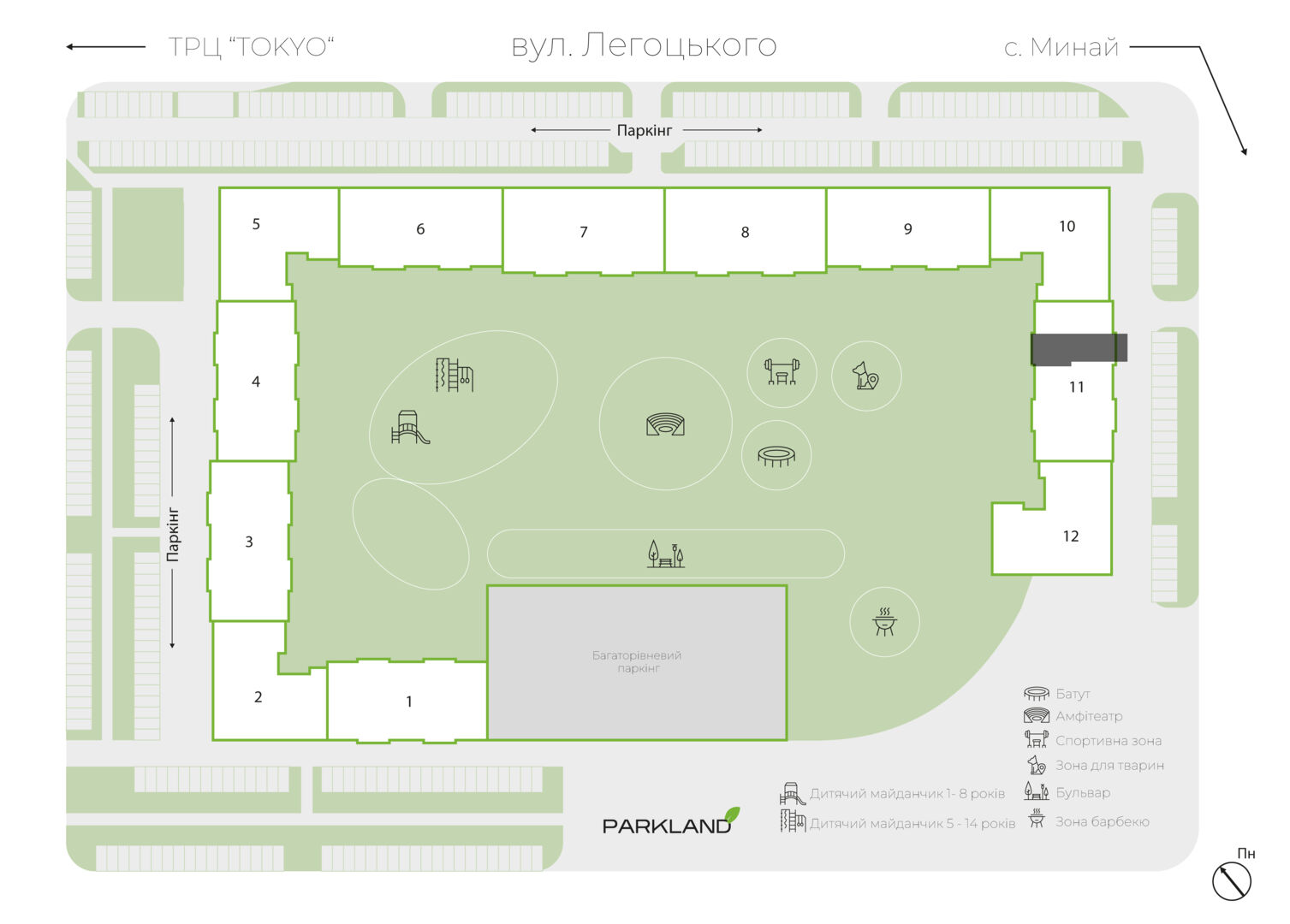Комерційне приміщення 163.90 м² PLK 111 — PARKLAND, Ужгород генплан
