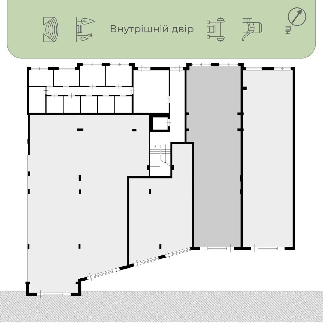 Комерційне приміщення 163.90 м² PLK 111 — PARKLAND, Ужгород розміщення на поверсі